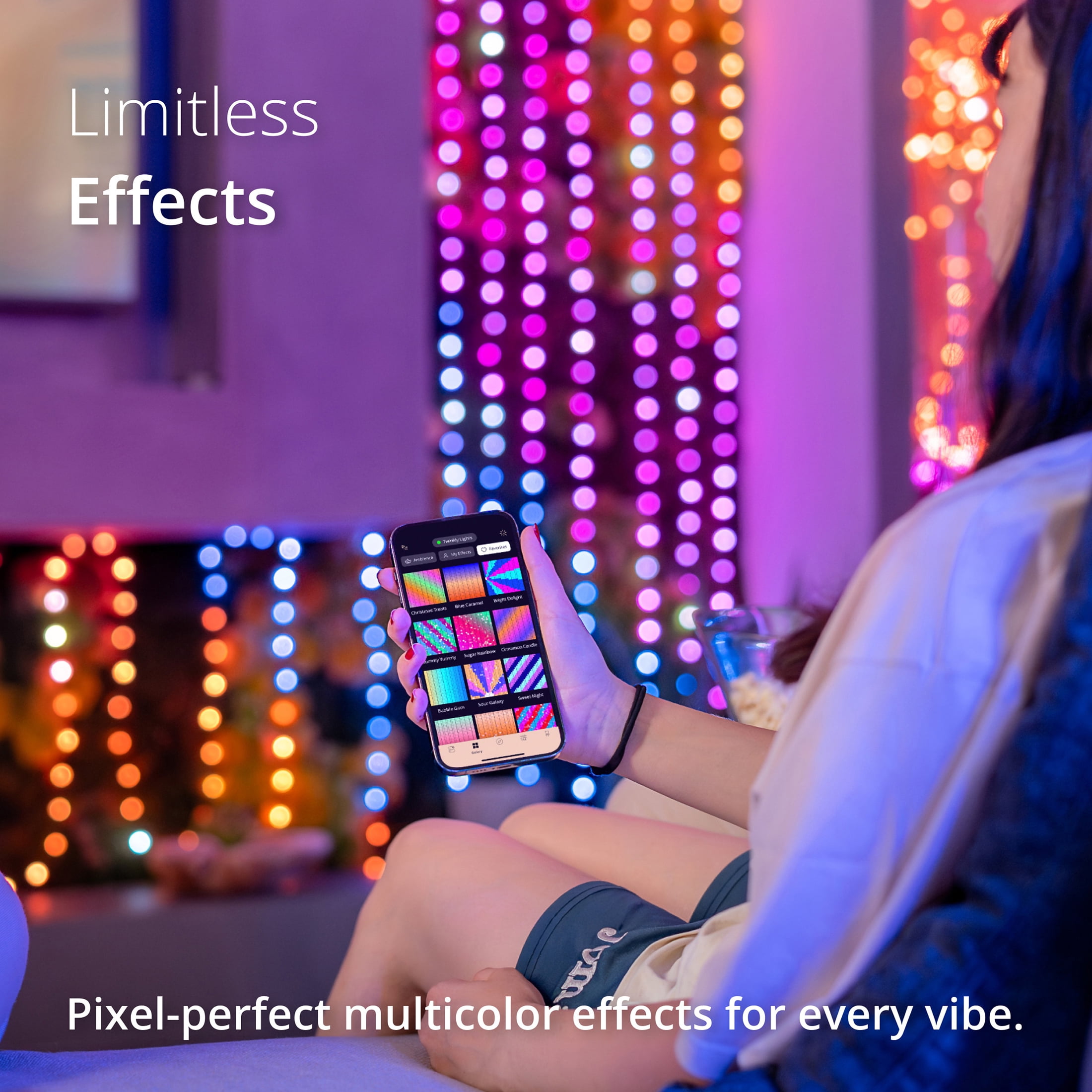 Twinkly Strings USB-C – 100 Pearl-Shaped RGB Multicolor LEDs, USB-C, 20 feet
