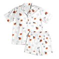 thumbnail image 4 of Summer Sales Womens Pajama Sets Funny Pumpkin Print Short Sleeve Button Top Loungewear Halloween Pajama Sets for Women 2 Piece, 4 of 4