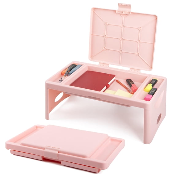 Escritorio portátil plegable Loddie Doddie Blush con bolsillo de almacenamiento