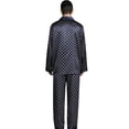 thumbnail image 2 of AMERTEER Men‘s Silk Pajamas Set Casual Print Home Service Two-Piece Set, 2 of 5