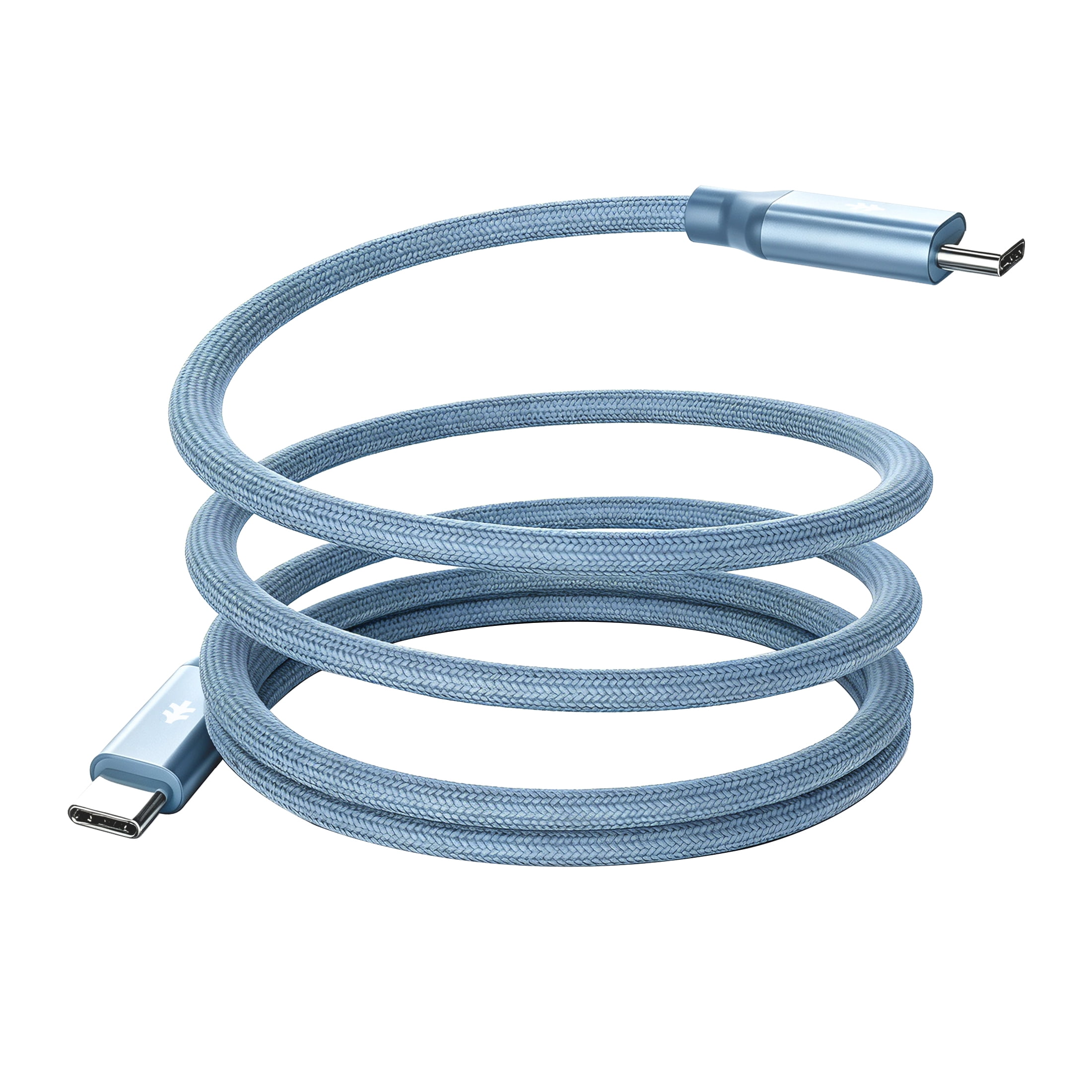 Swiss Tech Kabel M240 3 ft 240W Magnetic Self-Coiling USB-C Charging Cable, Cresta Blue