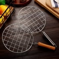 thumbnail image 2 of Wire Roaster Round Cooking Racks Stainless Steel Roasting Cooking Racks With Handle For Picnic Camping Baking Cooking BBQ, 2 of 4