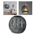 thumbnail image 4 of Woven Rattan Pendant Light Fixture Rattan Shade Farmhouse Hanging Gray Round, 4 of 8