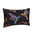 thumbnail image 2 of Fotbe Humming Bird And Tropical Flowers Embroidery Pillow Cases - Envelope Closure - Luxury, Extra Soft, Cooling Pillow Covers - Wrinkle, Fade, Stain Resistant-14"x20", 2 of 9