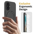 thumbnail image 2 of Magnetic Case for iPhone 16，Compatible with MagSafe Charging with Ring Stand  Heavy-Duty Protection Liquid Silicone Phone Case,Carbon Black,For iPhone 16, 2 of 6