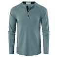 thumbnail image 2 of Mens Cotton Muscle Slim Fitted Sport Henley T-Shirt Men's Muscle Henley Shirts Button V-Neck Waffle T Shirts Casual Long Sleeve Workout Muscle Athletic Tees with Pocket Lightweight Fashion T-Shirt, 2 of 5