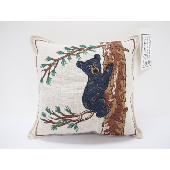 Paine's Oreiller en Sapin Baumier 5"x5" Brodé Ours Noir Sachet Parfum Lodge Style