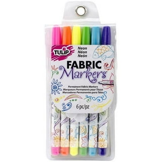 Tulip Fabric Markers Fine Tip 12 Pack Neon, Permanent