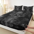 thumbnail image 4 of Castle Fairy Halloween Skull King Sheets 4pcs,Gothic Style Bedding,Gray Black,1 Fitted Sheet,1 Flat Sheet and 2 Pillowcases, 4 of 6