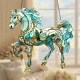 thumbnail image 7 of LSLJS Stained Glass Window Hanging, Galloping Horses Sun Catcher for Door Home Decor Stained Glass, Gifts for Horse Lovers, Vintage Western Cowboy Rear Mirror Car Accessories, 7 of 7