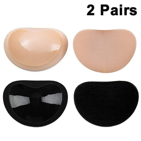QUTETN 2 Pairs Silicone Bra Inserts Self-Adhesive Bra Pads Inserts Removable Sticky Breast Enhancer Pads Breast Lifter For Women
