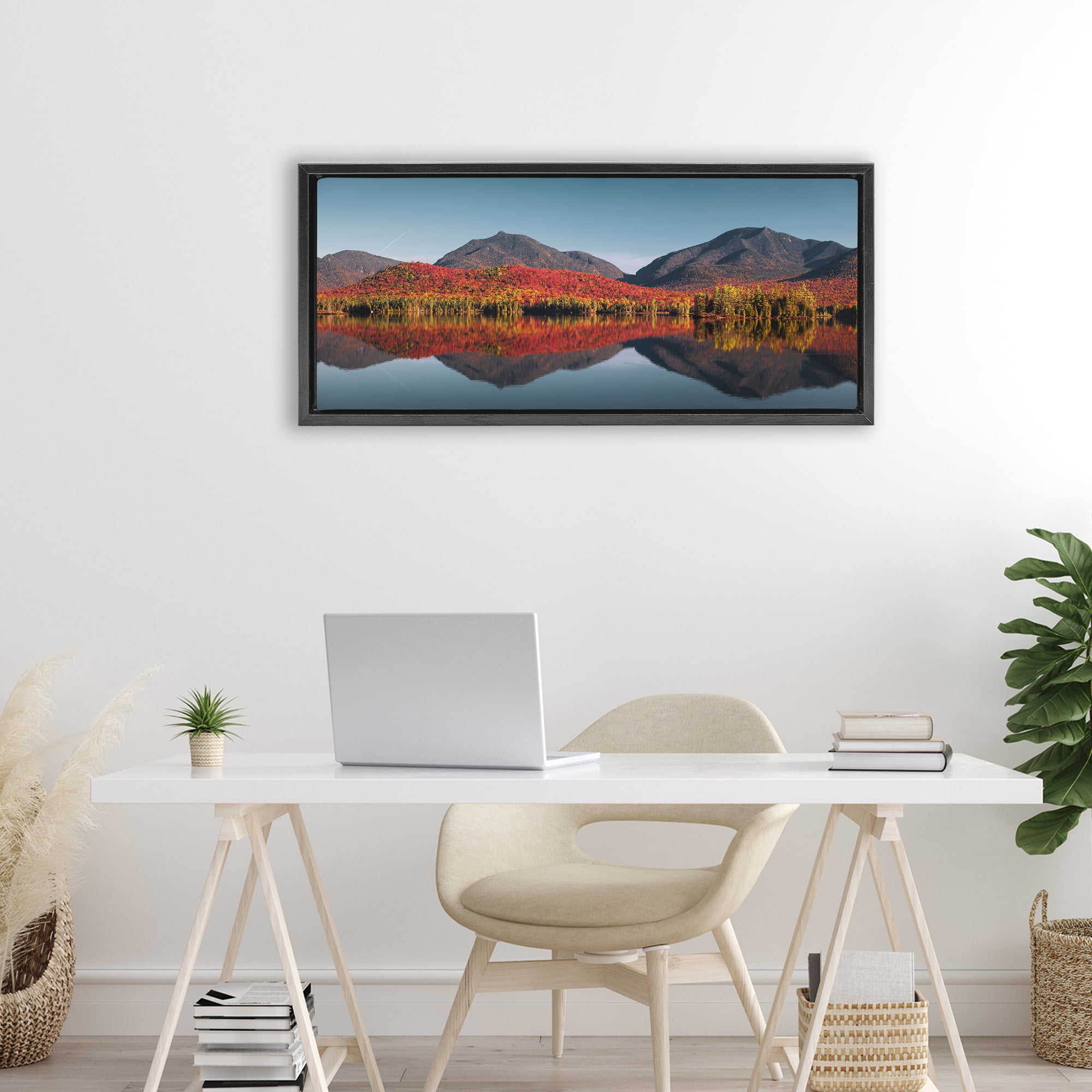 Stupell Industries Autumn Panorama Reflections Black Framed Floater Canvas Wall Art, design by Jonathan Zaharek