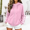 thumbnail image 2 of Gsakboxl Cardigan Sweaters for Women Autumn Winter Color Block Drop Shoulder High Collar Hooded Cardigan, Loose Trendy Casual Open Front Sweatshirt, 2 of 6