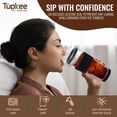 thumbnail image 3 of Tupkee Glass Sip Lid Black - Replacement for Tupkee Double Wall Glass Tumbler, 14oz & 8oz Hand Blown Glass Travel Mug, 3 of 7