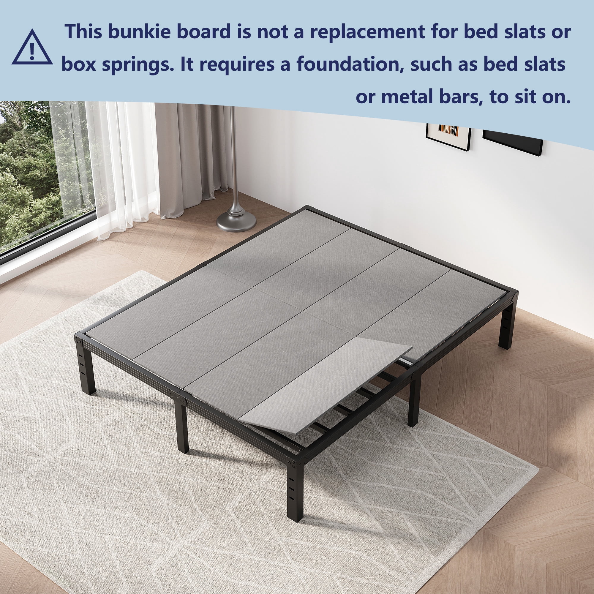 ULIESC 8mm Queen Size Bunkie Board, Fully Assembled Low Profile Mattress Support