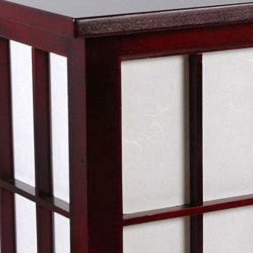 Oriental Furniture 19" Hokkaido Lamp with Drawer, Black, Traditional, Table Lamp