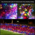thumbnail image 3 of Christmas Net Lights 96 LEDs 5ft x 5ft Outdoor Mesh Lights Connectable Waterproof 8 Modes Plug-in Net Fairy Lights for Bushes Garden Party Wedding Holiday Decor, Multicolor, 3 of 5