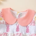 thumbnail image 6 of Baby Girl Bubble Romper Easter Baby Girl Easter Rabbit Prints Crawling Suit Summer Jumpsuit Baby Girl Outfits Pink 0 Months-3 Months, 6 of 6