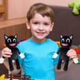thumbnail image 4 of Juguete de peluche de gato de dibujos animados negro, juguete de peluche de gato animal de abrazo suave, muñeco de peluche para niños, regalo de cumpleaños para niños oso de fresa Electrónica, 4 of 5