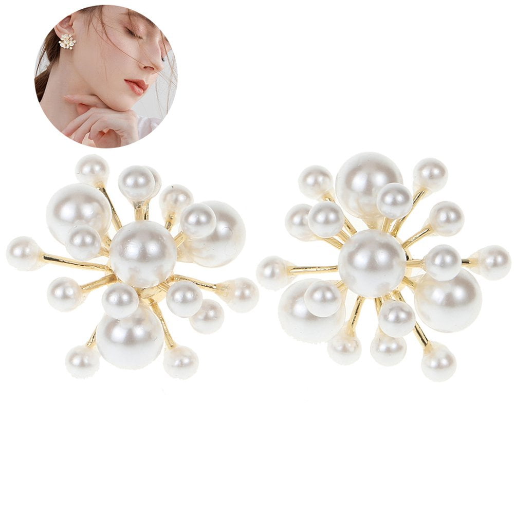 Faux Pearl Earrings Fashion 1 Pair Stud Earrings Costume Jewelry for Wedding Walmart