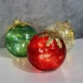 thumbnail image 7 of Shoreew 3 Pcs Christmas Ball Ornaments Pre-Lit Balls with Soft White LED Light for Tabletop Xmas Home Party Centerpiece, 7 of 7