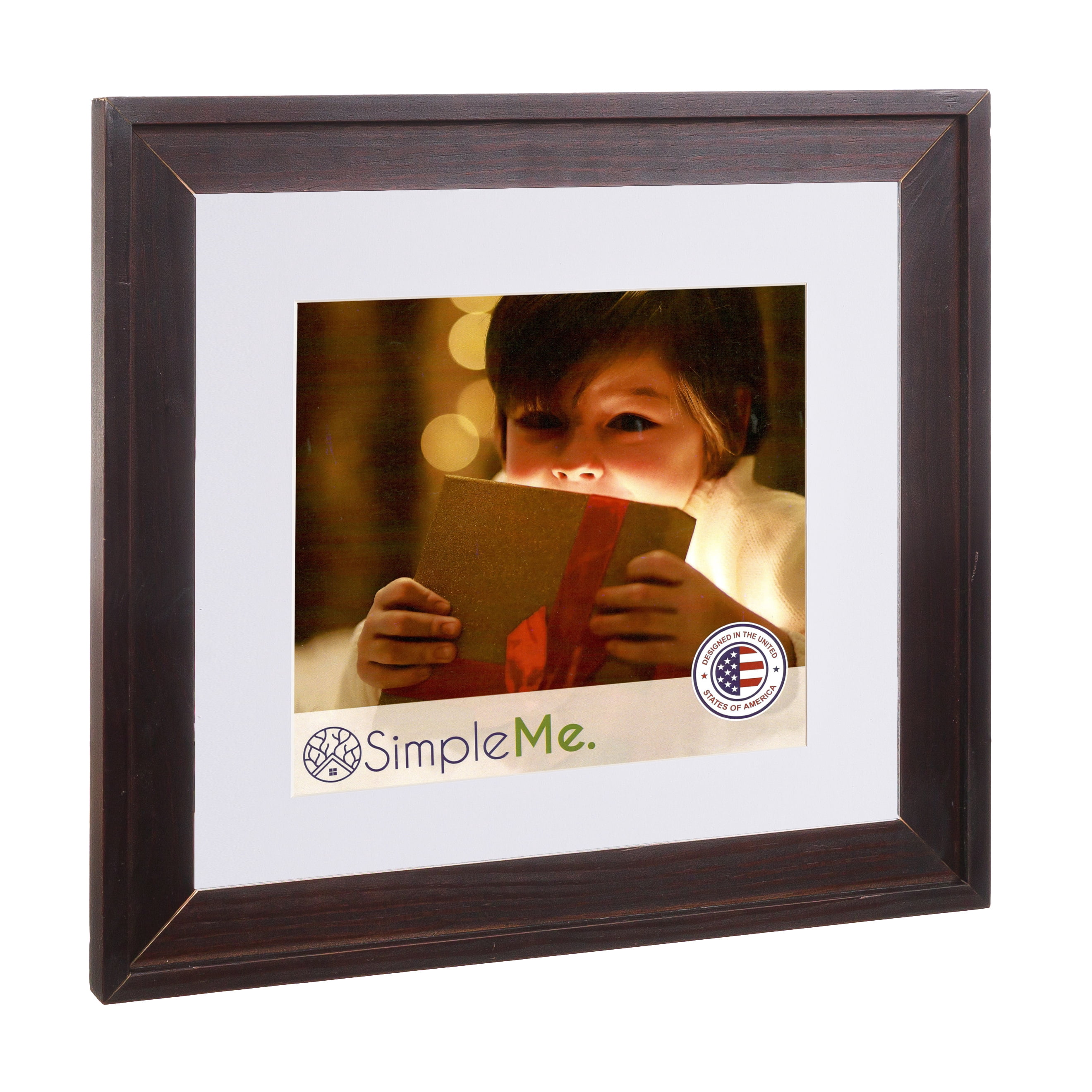 100% Solid Wood 16x20 Poster Picture Frame with Mat or 18x24 without Mat - Rustic Natural Wooden Wall Photo Frames, Brown
