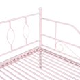 thumbnail image 3 of Twin Daybed with Trundle, SESSLIFE Metal Daybed Frame with Pull out Trundle, Heavy Duty Extendable Daybed,No Box Spring Needed, Twin Size Sofa Bed with Steel Slats Suppor, Pink, 3 of 13