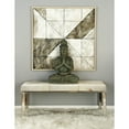 thumbnail image 3 of DecMode Leather Handmade Cowhide Bench with Silver Metal Base, Gray, 3 of 12