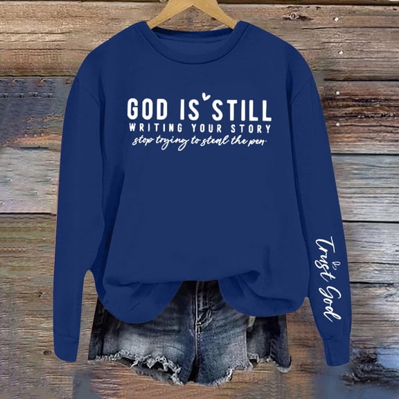 Hauaitttt Women Trendy Pullover Hoodie Letter Print Round Neck Top for Fall & Winter Fall Jackets Women Lady Pants Suits Hot Two Piece Outfit Fashion Fall Top Dressy Zip up Hoodie Women Lace up Long