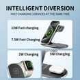 thumbnail image 3 of Wireless Charger 3 in 1, 15W Fast Charging Station for Apple Watch 9/8/Ultra 2/Ultra/SE/7/6/5/4/3/2, for AirPods 3/2/1/Pro/Pro 2, for iPhone 15/14/13 /Plus/Pro/Pro Max/12/11/X/Xr/XS/8-Black, 3 of 6