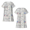 thumbnail image 3 of Bixox America Landmarks2 Pattern Women's Nightgown, Soft & Breathable Sleepwear, Round Neck Knee-Length Pajama Dress,Loungewear for Home & Sleep, 3 of 7