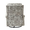 thumbnail image 3 of Tina's Home Upholstery 360° Swivel Recliner Set of 2, Nursery Chair with Nailhead Trim & Metal Base for Living Room & Nursery Comfort Beige, 3 of 10