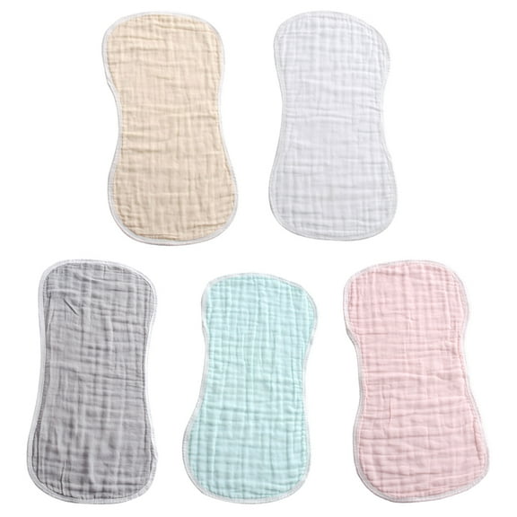 STRANDCHIC 5Pcs Burp Towels Cotton for Mothers White Absorbent Towel 18.1*9.8*0.2in