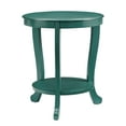 thumbnail image 2 of Powell Kendall Round Indoor Accent Side Table with Shelf, 24" Tall, Teal Blue, 2 of 8