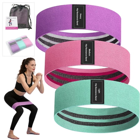 AlmosTen 3Pack Resistance Bands for Legs and Butt,Exercise Bands for Physical Therapy,Pilates,Strength Training Stretch Workout Bands 3-Levels Resistance Bands Exercise Bands for Working Out,Women