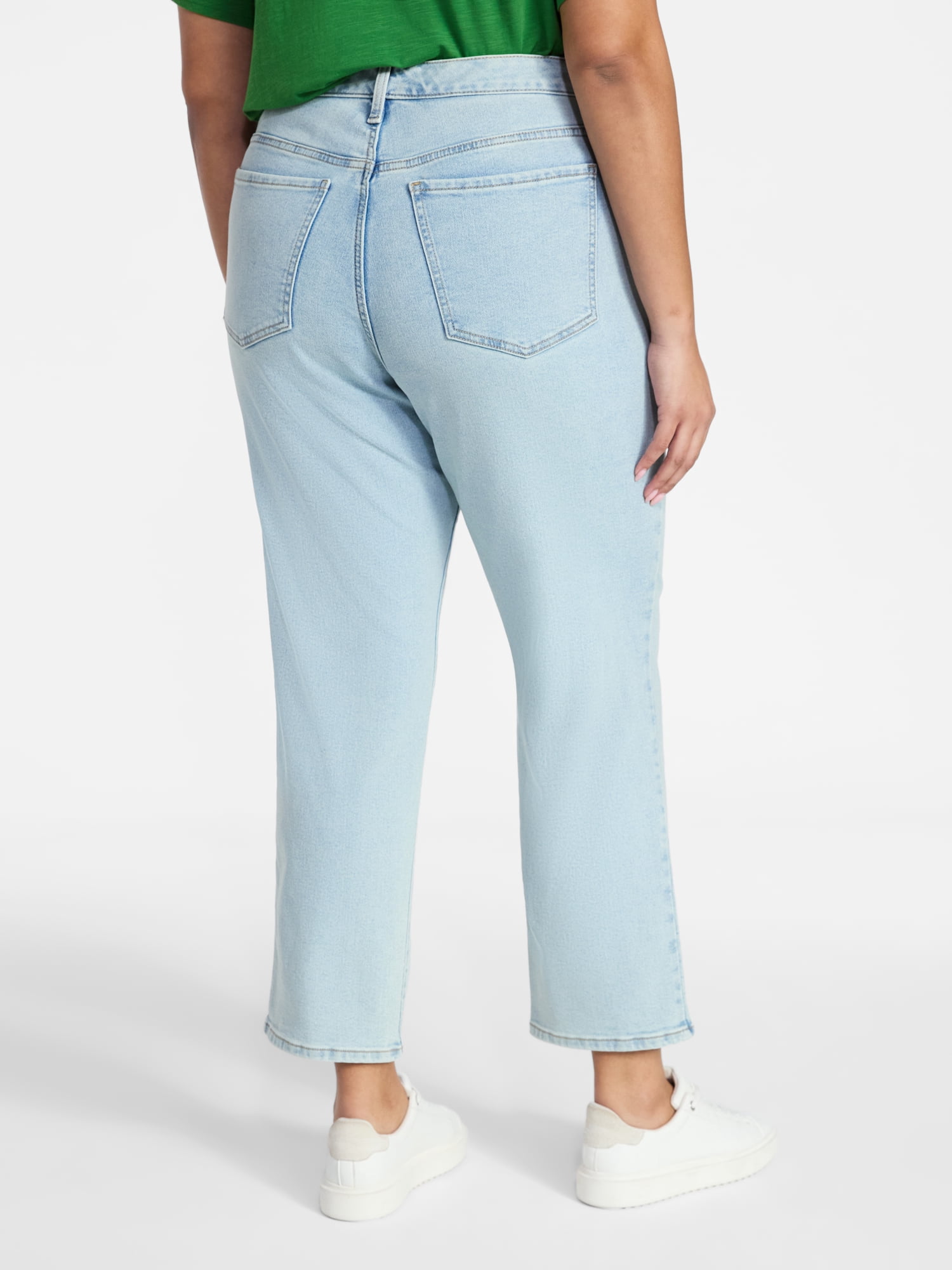 Terra & Sky Women's Plus High Rise Straight Jeans, Sizes 16W-28W