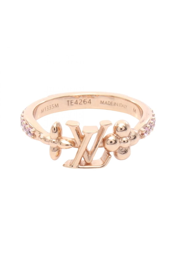 Pre-Owned Louis Vuitton LV Iconic Ring - Gold Plated (GP) with Rhinestones Women's Tone