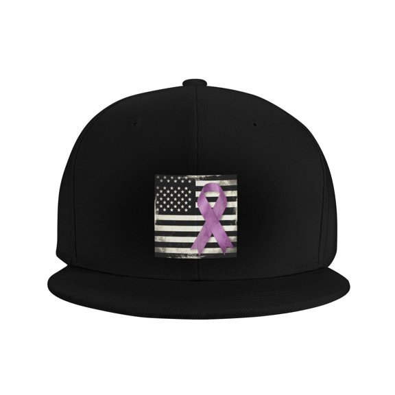 Snapback Hat Lupus Cancer Awareness Flag Flat Brim Adjustable Baseball Cap for Men Women Trucker Hat Black