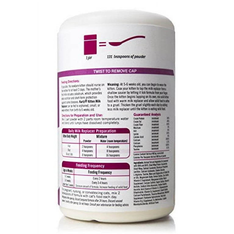 Hartz Kitten Milk Replacer - 11 oz, Feline Pet Supplement