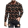 thumbnail image 2 of BiZtdJrK Mens Valentines T Shirt Plus Size Heart Print Long Sleeve Shirts Crew Neck Slim Fit Casual Spring Tee Tops Beige XXXL, 2 of 5