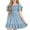 Light Blue#01, variant on Xyxonk Girls Summer Short Sleeve Dress Tie Back Dress Cute Ruffle Sleeve Sundresses Square Neck Off Shoulder Solid Color Clothing 4-15 Years Black