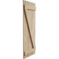 thumbnail image 3 of Ekena Millwork 17 1/2"W x 90"H Rustic Three Board Spaced Board-n-Batten Pecky Cypress Faux Wood Shutters w/Z-Board (Per Pair), Primed Tan, 3 of 10
