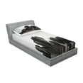 thumbnail image 2 of Ambesonne Grey Fitted Sheet & Pillow Sham Set, Tropic Wildlife Savannah Back, Twinxl, Grey, 2 of 2