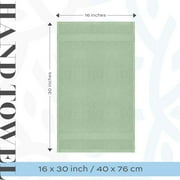 White Classic Hotel Collection Luxury Soft Cotton Hand Towels, Light Green, 16 x 30, 6 Pack