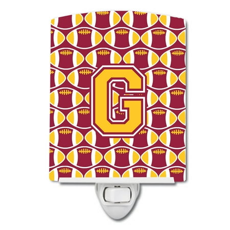 

Caroline s Treasures CJ1081-GCNL Letter G Football Maroon and Gold Ceramic Night Light 6x4x3 multicolor