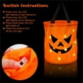 thumbnail image 6 of Tkrady 1 Piece LED Light Halloween Trick or Treat Bags Pumpkin Bucket Light up Halloween Bags with Pumpkin Smile Face Light up Candy Bags Multipurpose Reusable Goody Bucket for Kids(Orange-B), 6 of 6