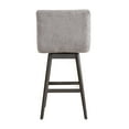 thumbnail image 4 of Armen Living Elias Gray Solid Wood Upholstered 30" Bar Height Swivel Barstool with Gray Fabric Seat, 4 of 5