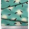 thumbnail image 2 of Soimoi Modal Satin Fabric Moon & Bat Halloween Decor Fabric Printed Yard 42 Inch Wide, 2 of 3