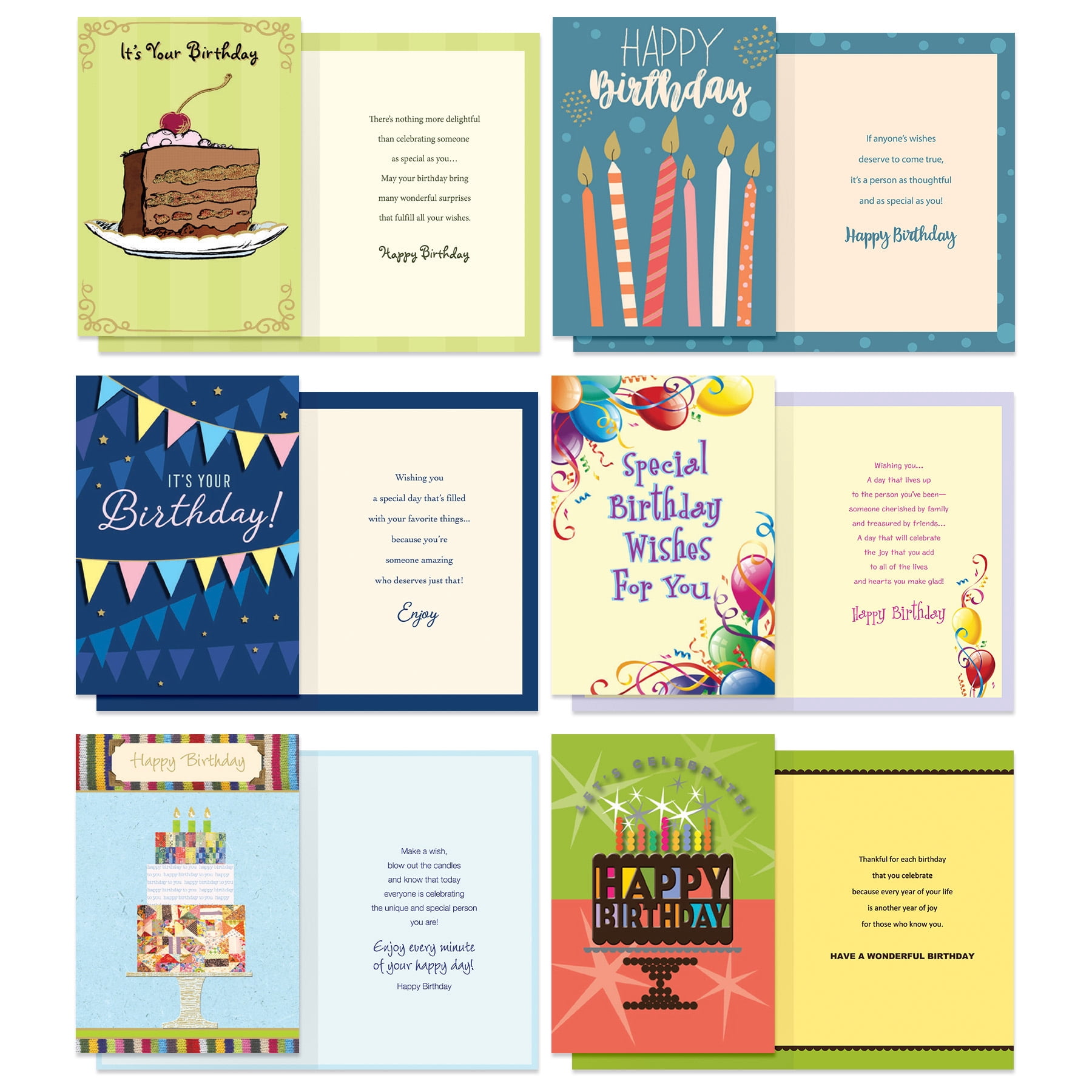 Designer Papers Birthday Greeting Card Assortment with Organizer Box (36 Cards with Envelopes) Sparks of Joy