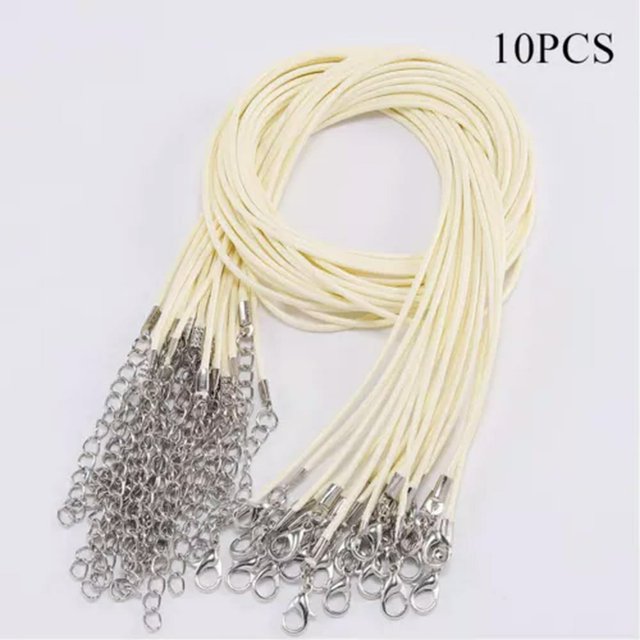 CUITING 10 Pcs Ficelle en Cuir Cire Fermoir Chaîne Pendentif Collier Corde Corde DIY 2mm-Café-2mm